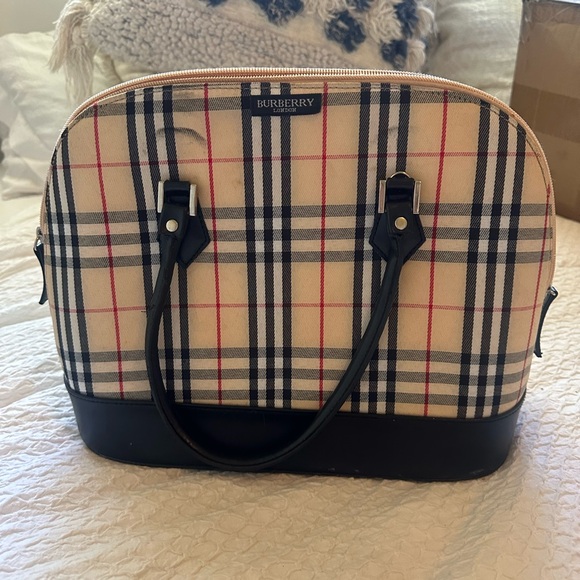 Burberry Checkered Beige and Black Satchel - Picture 1 of 3